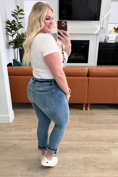 Judy Blue Mid Rise Cuffed Skinny Capri Jeans - Online Only!