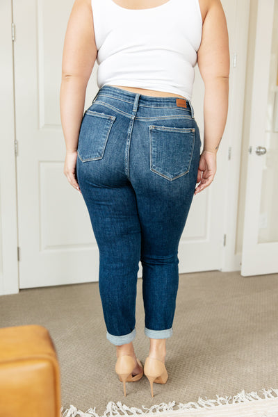 Judy Blue Midrise Cuffed Boyfriend Jeans - Online Only!