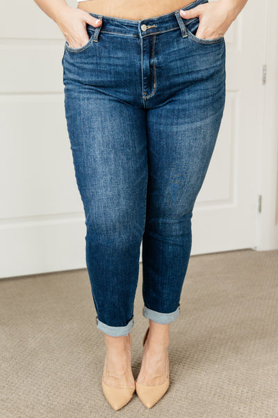 Judy Blue Midrise Cuffed Boyfriend Jeans - Online Only!