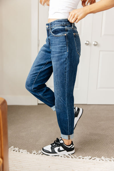Judy Blue Midrise Cuffed Boyfriend Jeans - Online Only!