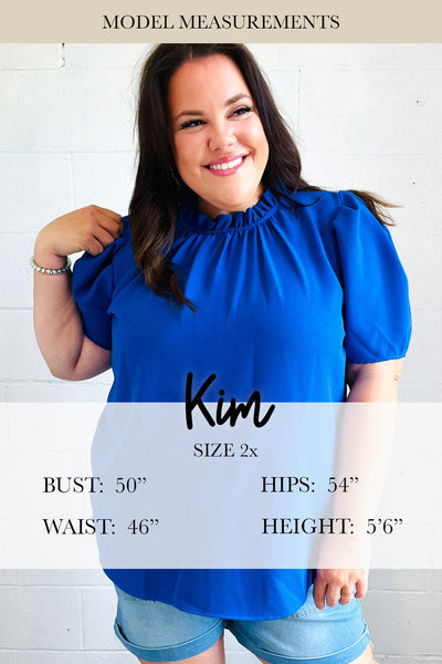 Charming Black Square Neck Border Print Bubble Sleeve Top - Online Only!