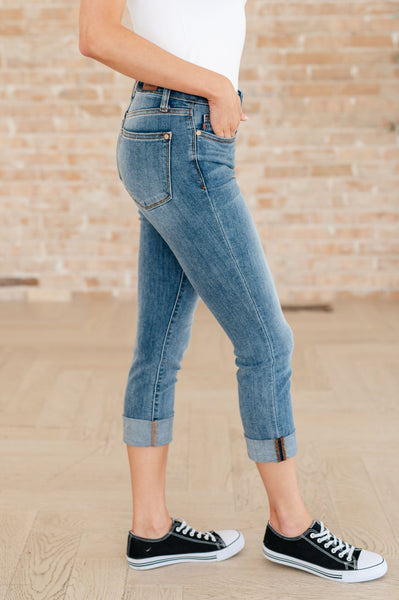 Judy Blue Mid Rise Cuffed Skinny Capri Jeans - Online Only!