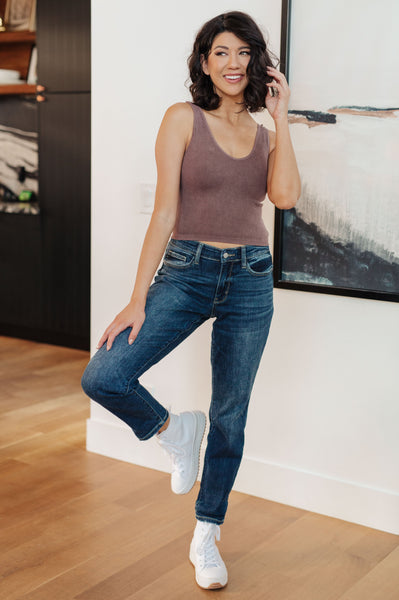 Judy Blue Midrise Cuffed Boyfriend Jeans - Online Only!