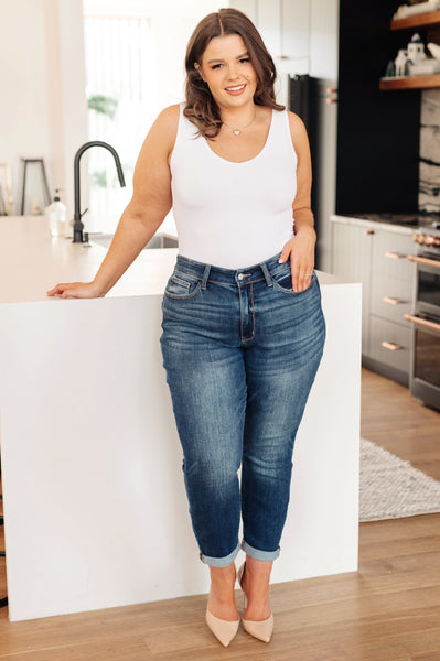 Judy Blue Midrise Cuffed Boyfriend Jeans - Online Only!