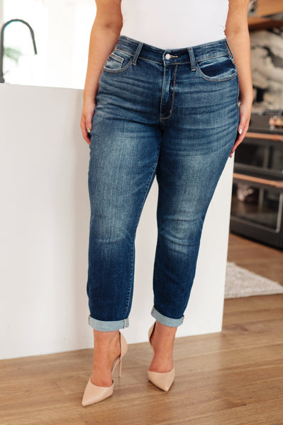 Judy Blue Midrise Cuffed Boyfriend Jeans - Online Only!