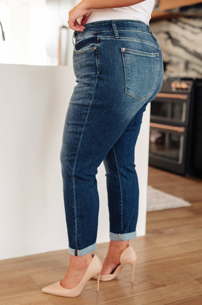 Judy Blue Midrise Cuffed Boyfriend Jeans - Online Only!