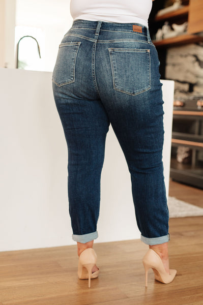 Judy Blue Midrise Cuffed Boyfriend Jeans - Online Only!