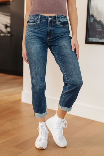 Judy Blue Midrise Cuffed Boyfriend Jeans - Online Only!