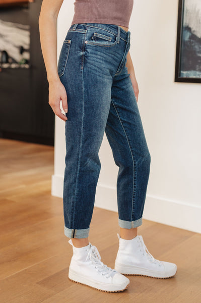 Judy Blue Midrise Cuffed Boyfriend Jeans - Online Only!
