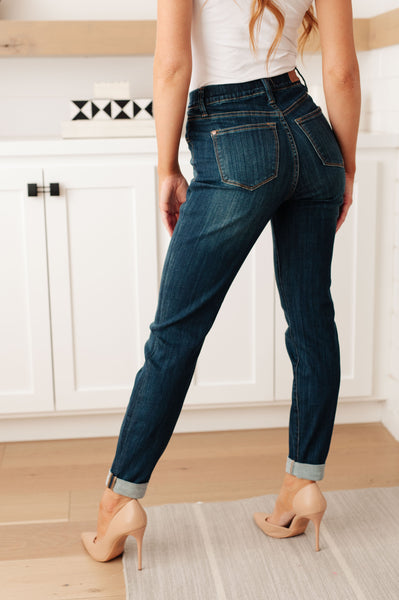 Judy Blue High Rise Pull On Double Cuff Slim Jeans - Online Only!