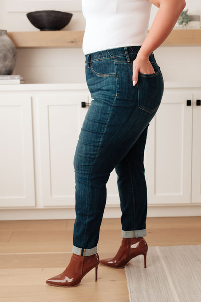 Judy Blue High Rise Pull On Double Cuff Slim Jeans - Online Only!