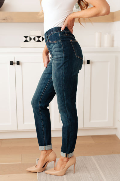 Judy Blue High Rise Pull On Double Cuff Slim Jeans - Online Only!