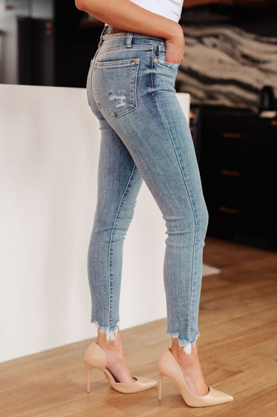 Judy Blue Mid Rise Release Waistband Detail Skinny - Online Only!