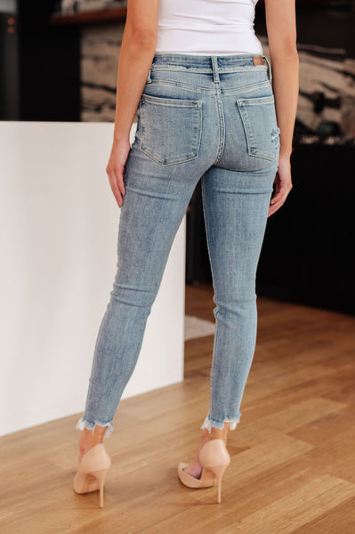 Judy Blue Mid Rise Release Waistband Detail Skinny - Online Only!