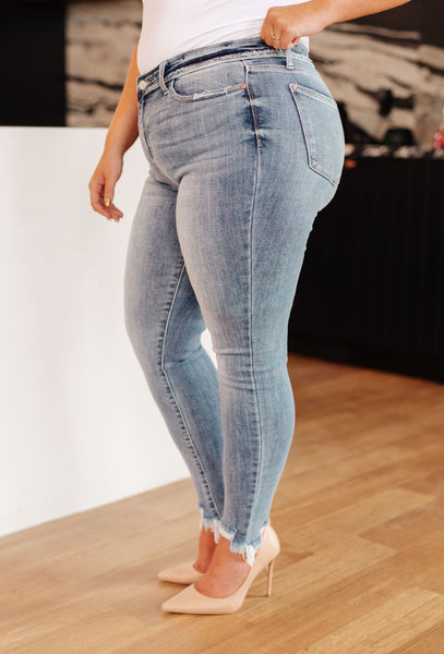 Judy Blue Mid Rise Release Waistband Detail Skinny - Online Only!