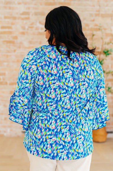 Royal Brushed Multi Bell Sleeve Top - Online Only!