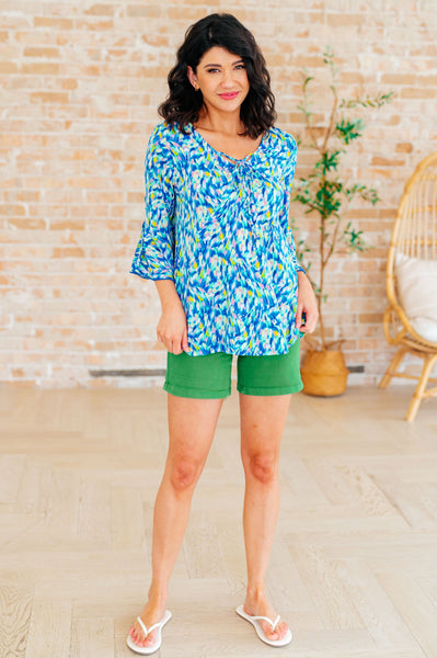 Royal Brushed Multi Bell Sleeve Top - Online Only!