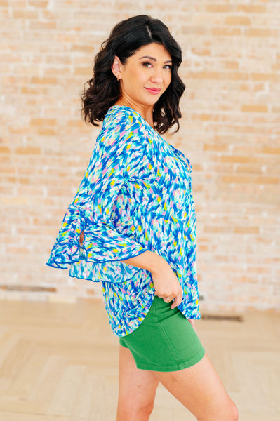 Royal Brushed Multi Bell Sleeve Top - Online Only!