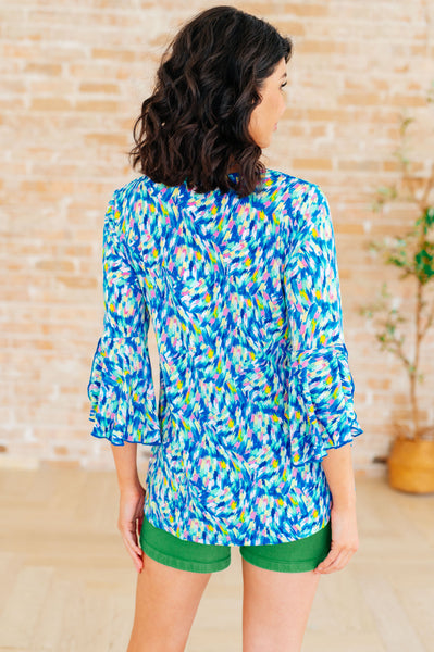 Royal Brushed Multi Bell Sleeve Top - Online Only!