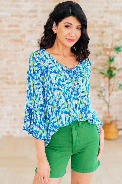 Royal Brushed Multi Bell Sleeve Top - Online Only!