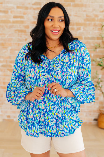 Royal Brushed Multi Bell Sleeve Top - Online Only!