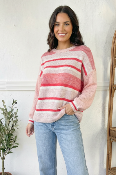 Sweet Talker Pink Stripe Sweater - Online Only!