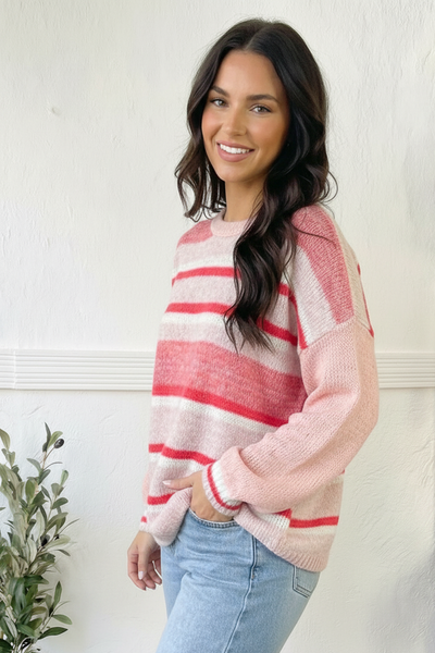 Sweet Talker Pink Stripe Sweater - Online Only!