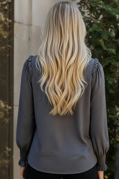 Smoky Sweetheart Ruffled Blouse - Online Only!