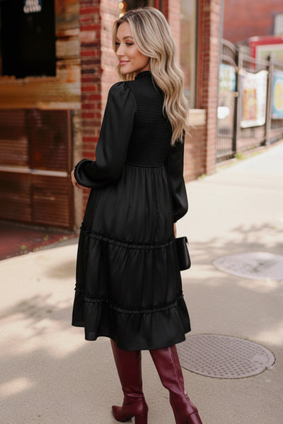 Starlit Elegance Black Tiered Dress - Online Only!