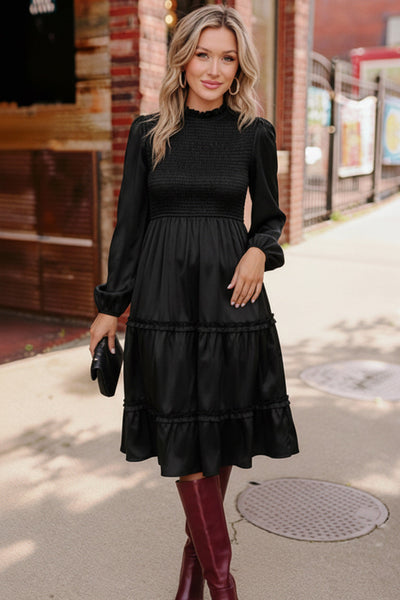 Starlit Elegance Black Tiered Dress - Online Only!