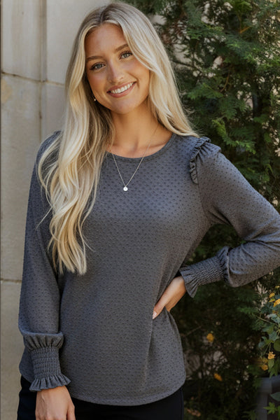 Smoky Sweetheart Ruffled Blouse - Online Only!