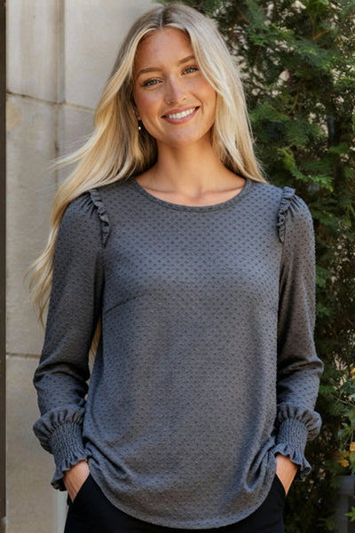 Smoky Sweetheart Ruffled Blouse - Online Only!