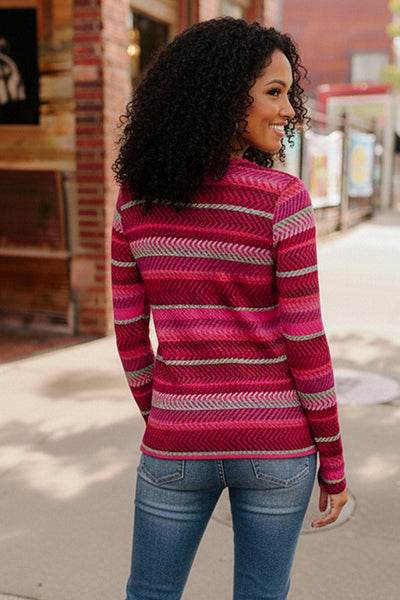 Magenta Herringbone Long Sleeve - Online Only!