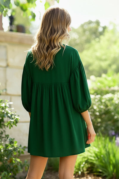 Green with Envy Crepe Smocked Dress - Online Only!