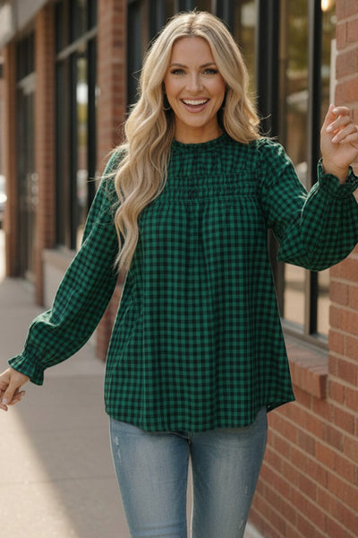 Wildwood Check Green Smock - Online Only!