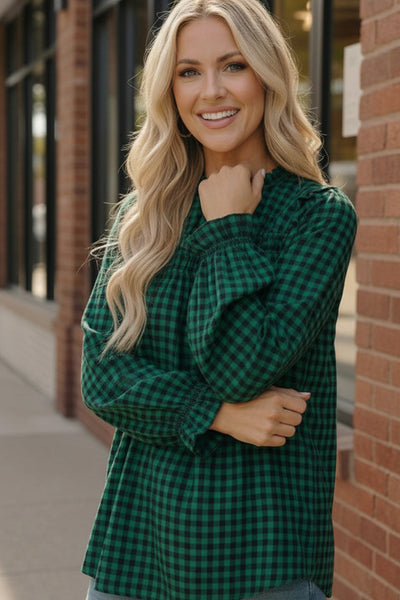 Wildwood Check Green Smock - Online Only!