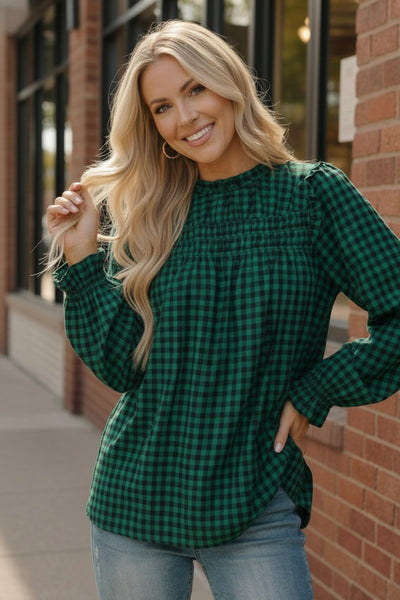 Wildwood Check Green Smock - Online Only!