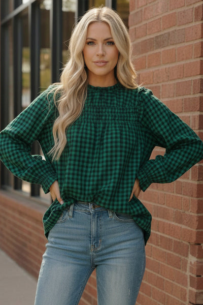 Wildwood Check Green Smock - Online Only!