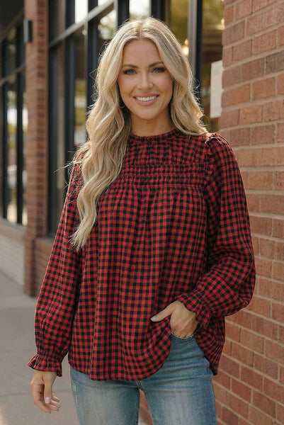 Wildwood Check Red Smock - Online Only!