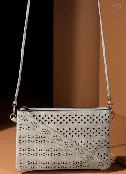 Grey Southwestern Crossbody Bag