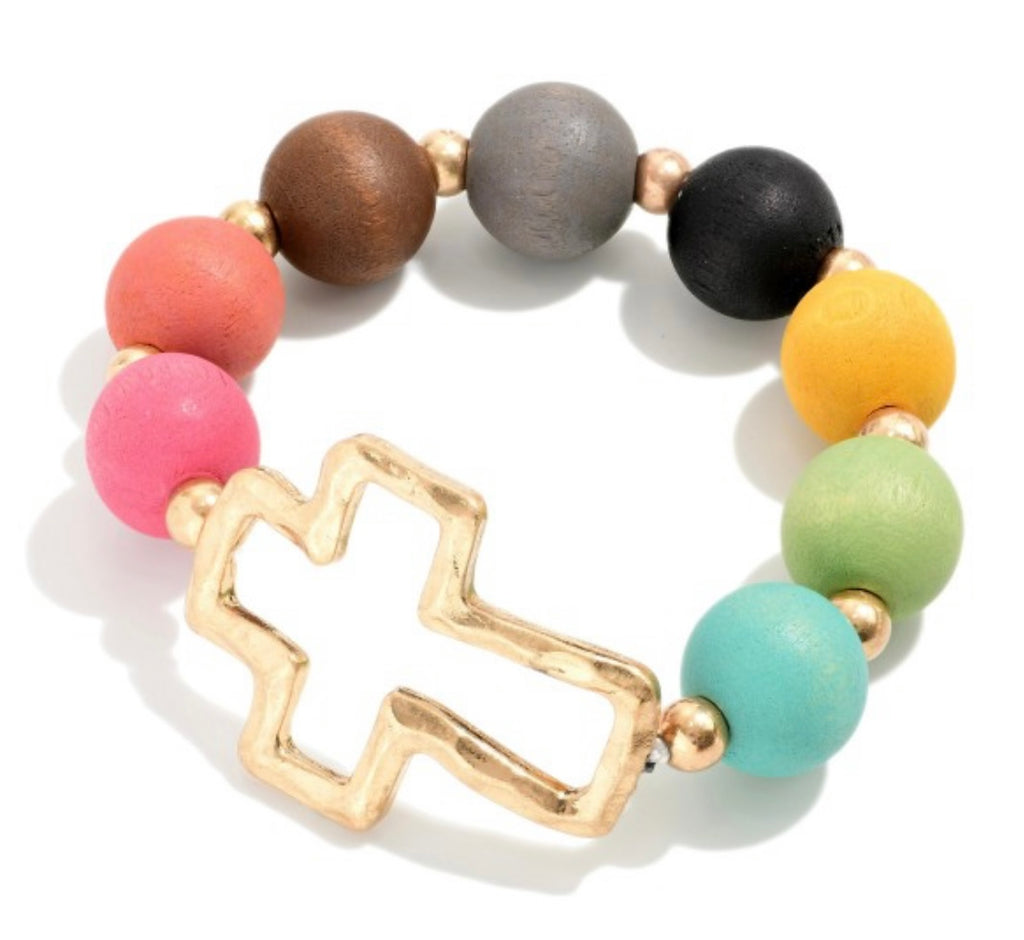 Multicolor Cross Bracelet