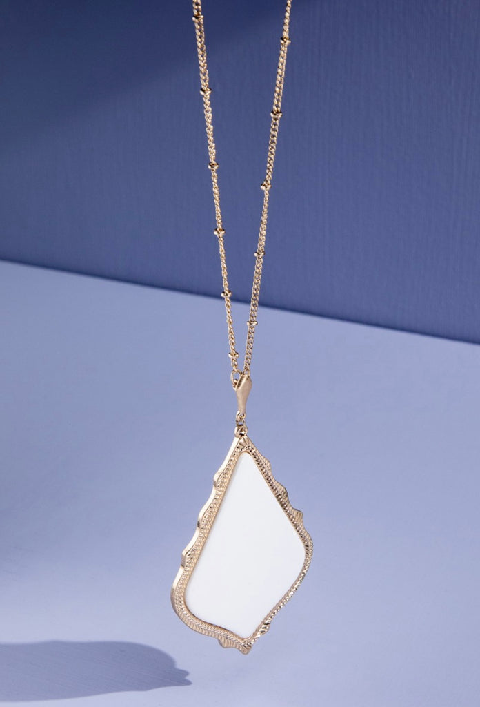 FINAL SALE Ivory & Gold Pendant Necklace
