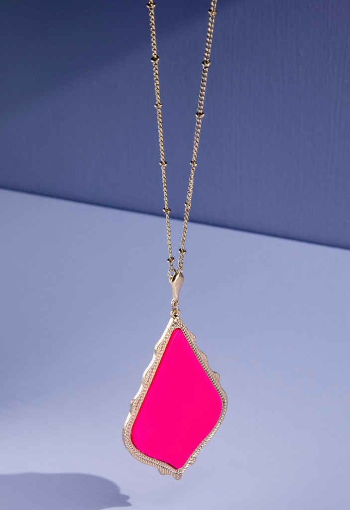 Pink & Gold Pendant Necklace