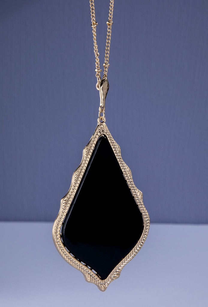 FINAL SALE Black & Gold Pendant Necklace