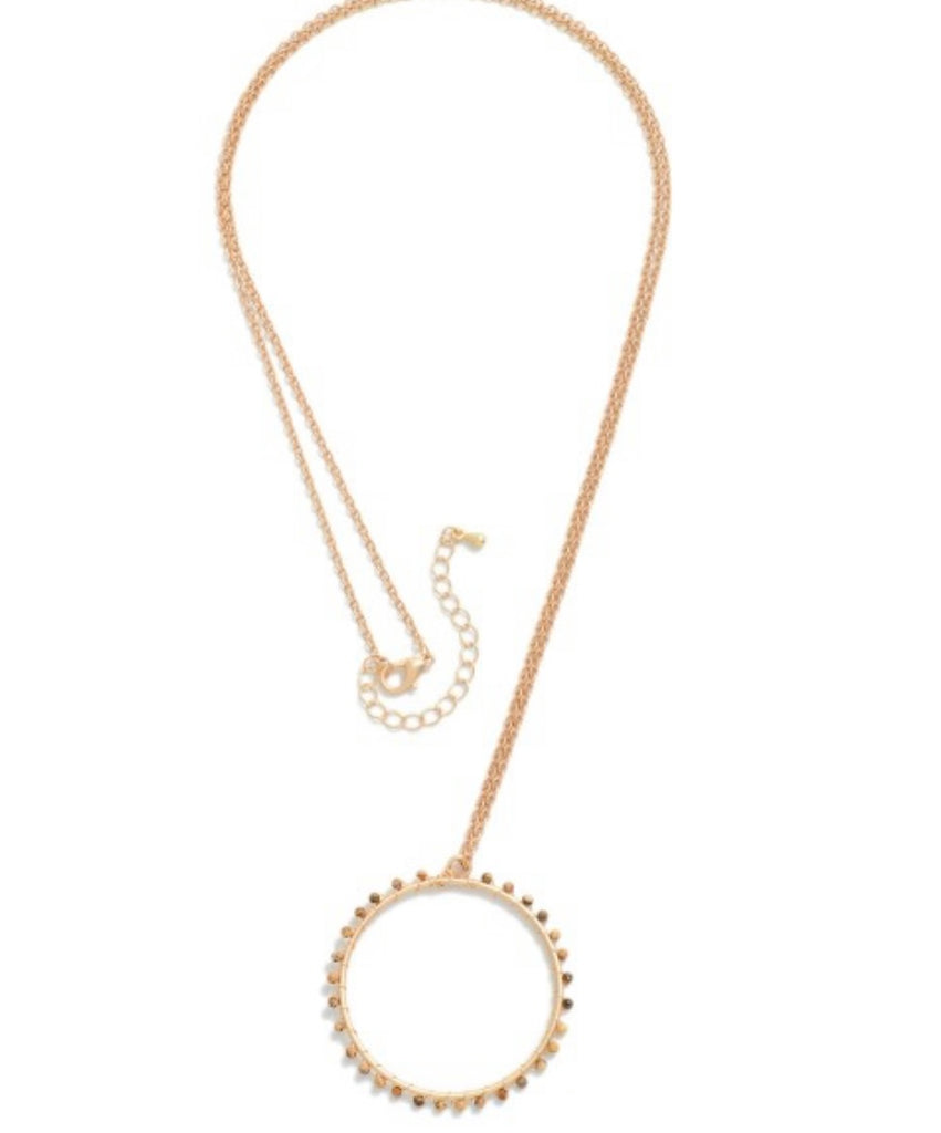 Brown Beaded Circular Necklace