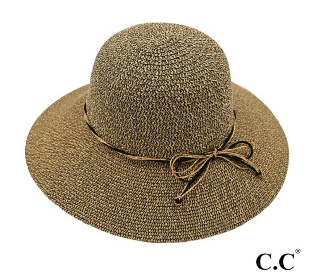 CC Black & Tan Wide Brim Sun Hat