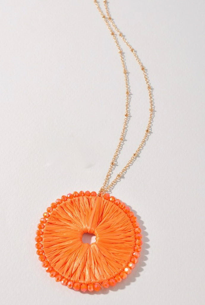 Orange Beaded Circular Necklace