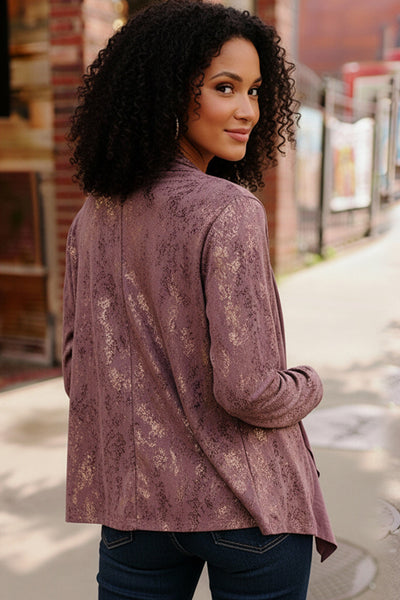Plum Luxe Suede Cardigan - Online Only!