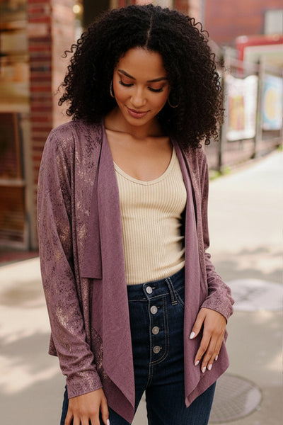 Plum Luxe Suede Cardigan - Online Only!