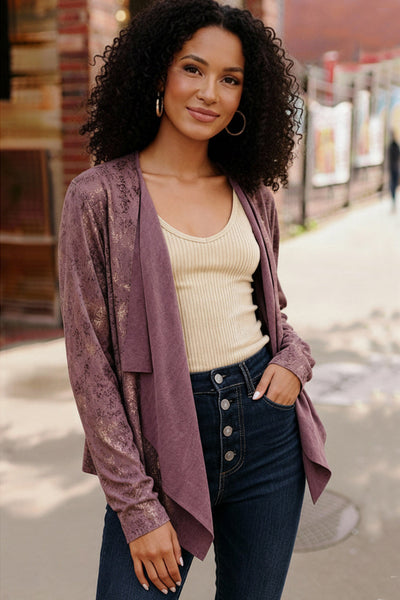 Plum Luxe Suede Cardigan - Online Only!